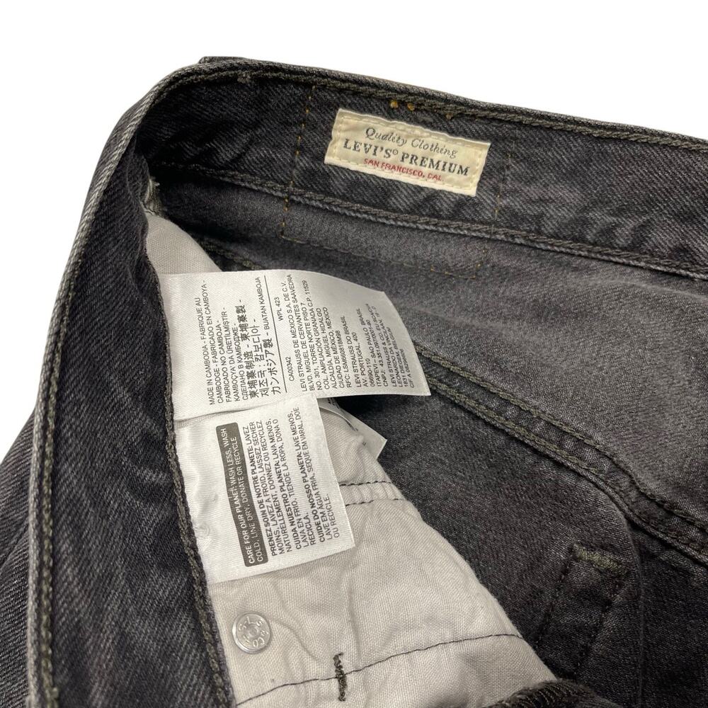 Levi Strauss &Co Black 501 Jeans Skinny ButtonFly Premium Denim Distressed 26x28 - Picture 7 of 11